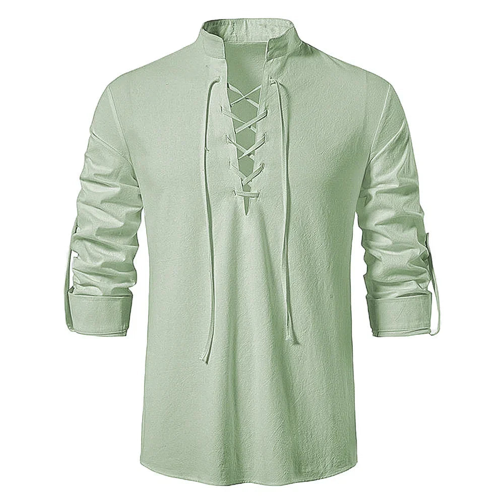 Gaetano - T-shirt Henley pour hommes avec lacets pour un look décontracté