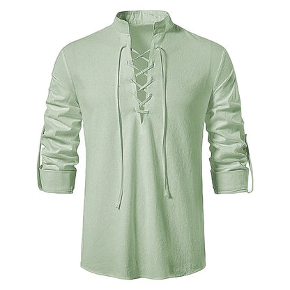 Gaetano - T-shirt Henley pour hommes avec lacets pour un look décontracté