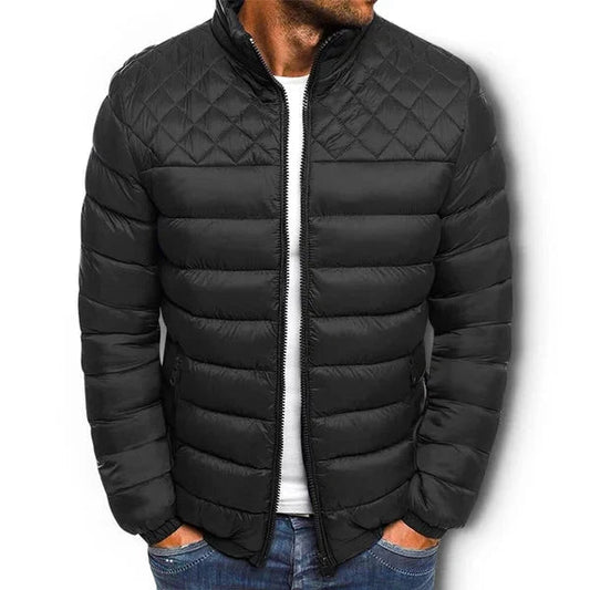 Veste légère en duvet avec épaules à carreaux