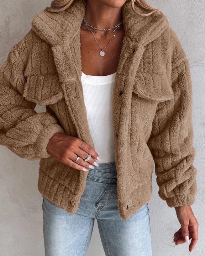 Women's Oversized Sherpa Fleece Jacket