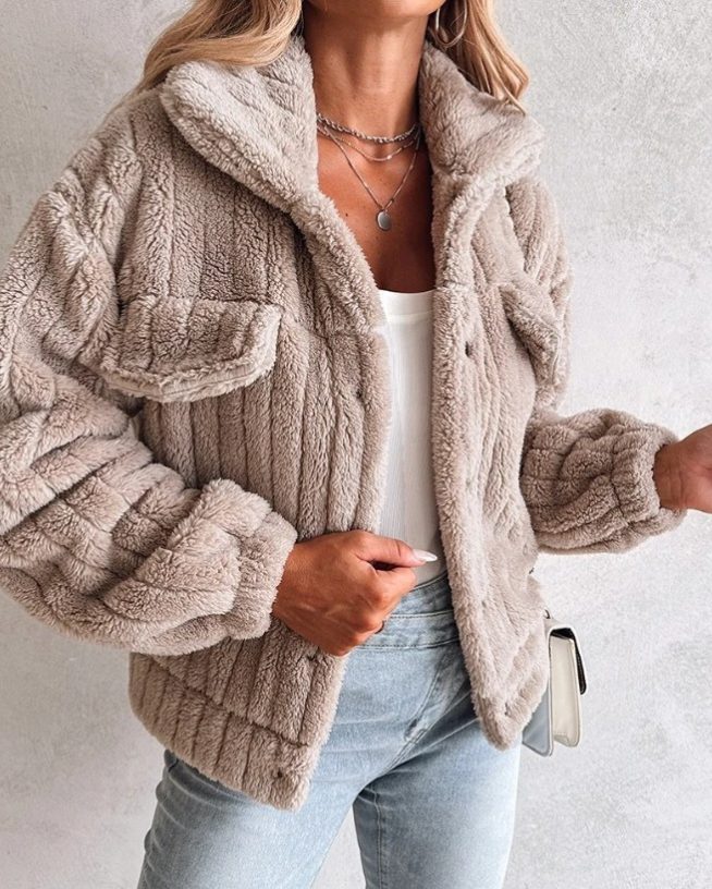 Women's Oversized Sherpa Fleece Jacket
