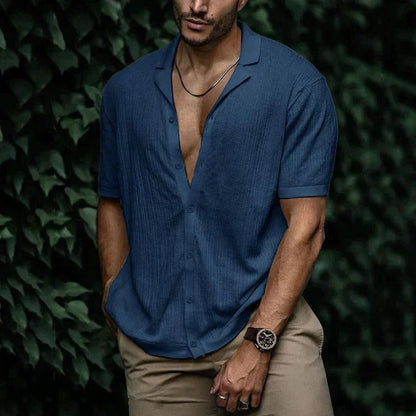 Carl - Chemise en coton tricotée simple pour homme