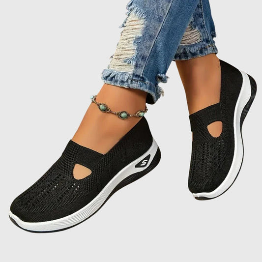 Women's Orthopaedic Slip-On Walking Shoes with Hook-and-Loop Strap