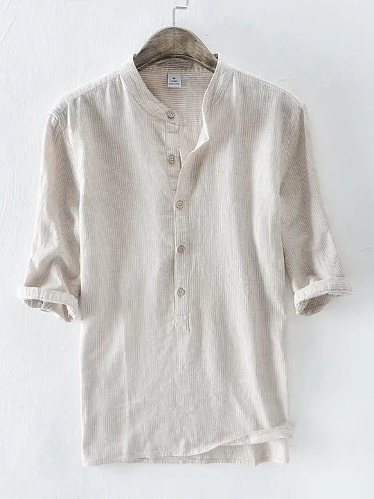 Antony - chemise en lin avec rayures en coton