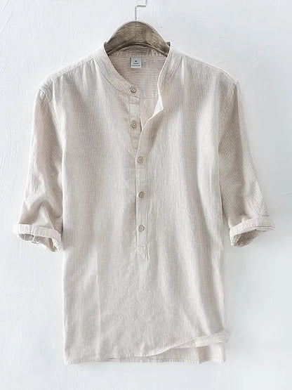 Antony - chemise en lin avec rayures en coton