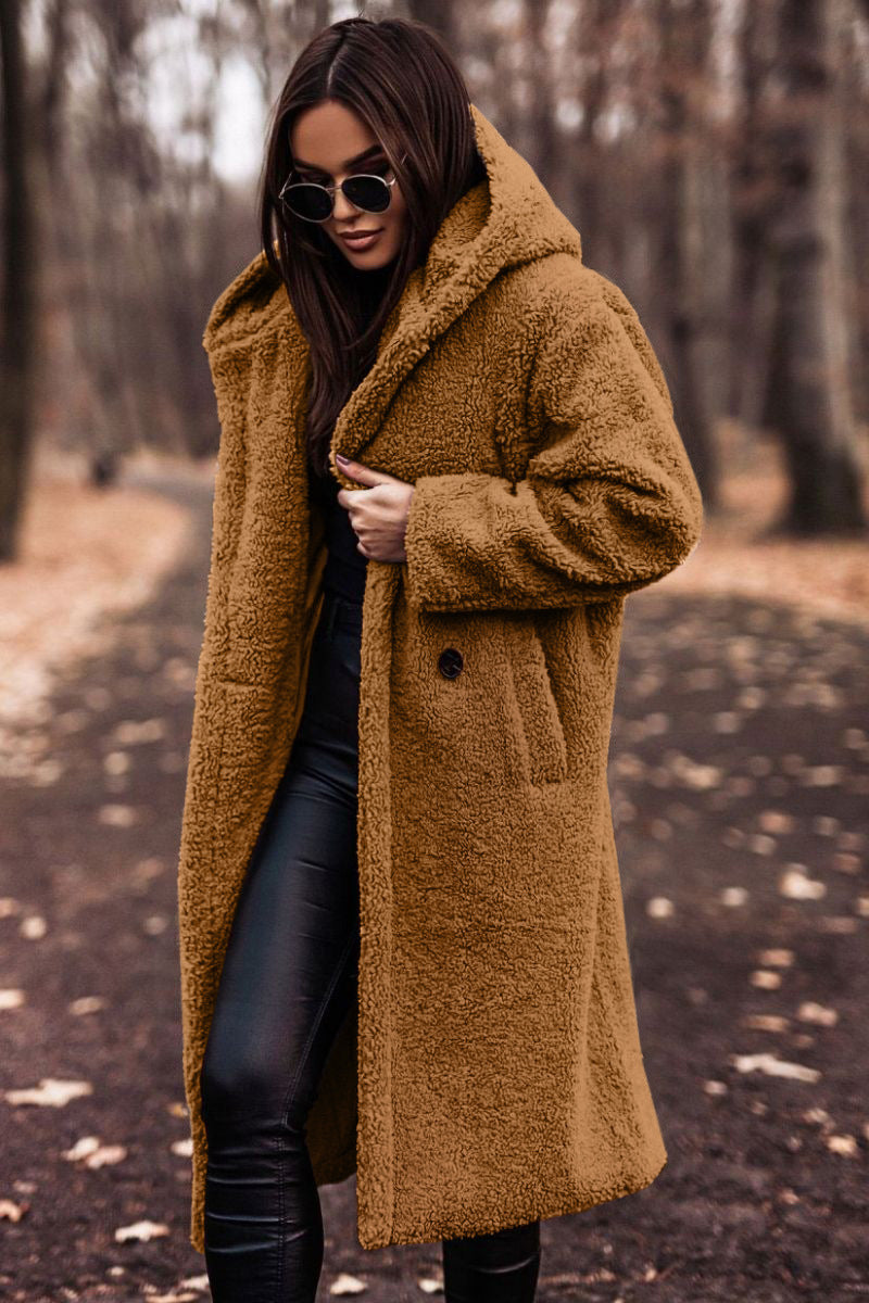 Women's Hooded Knee-Length Tailored Winter Coat