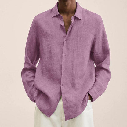 Calvin - Chemises en lin à manches longues pour hommes