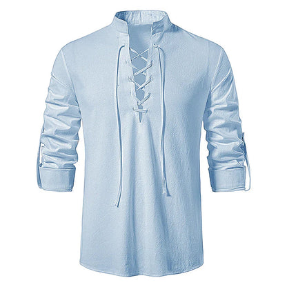 Gaetano - T-shirt Henley pour hommes avec lacets pour un look décontracté