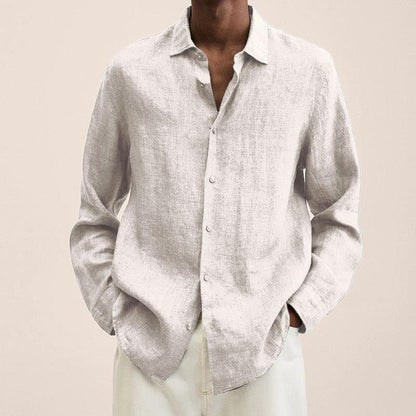 Calvin - Chemises en lin à manches longues pour hommes
