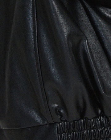 Women's Oversized Leather-Look Jacket with Collar