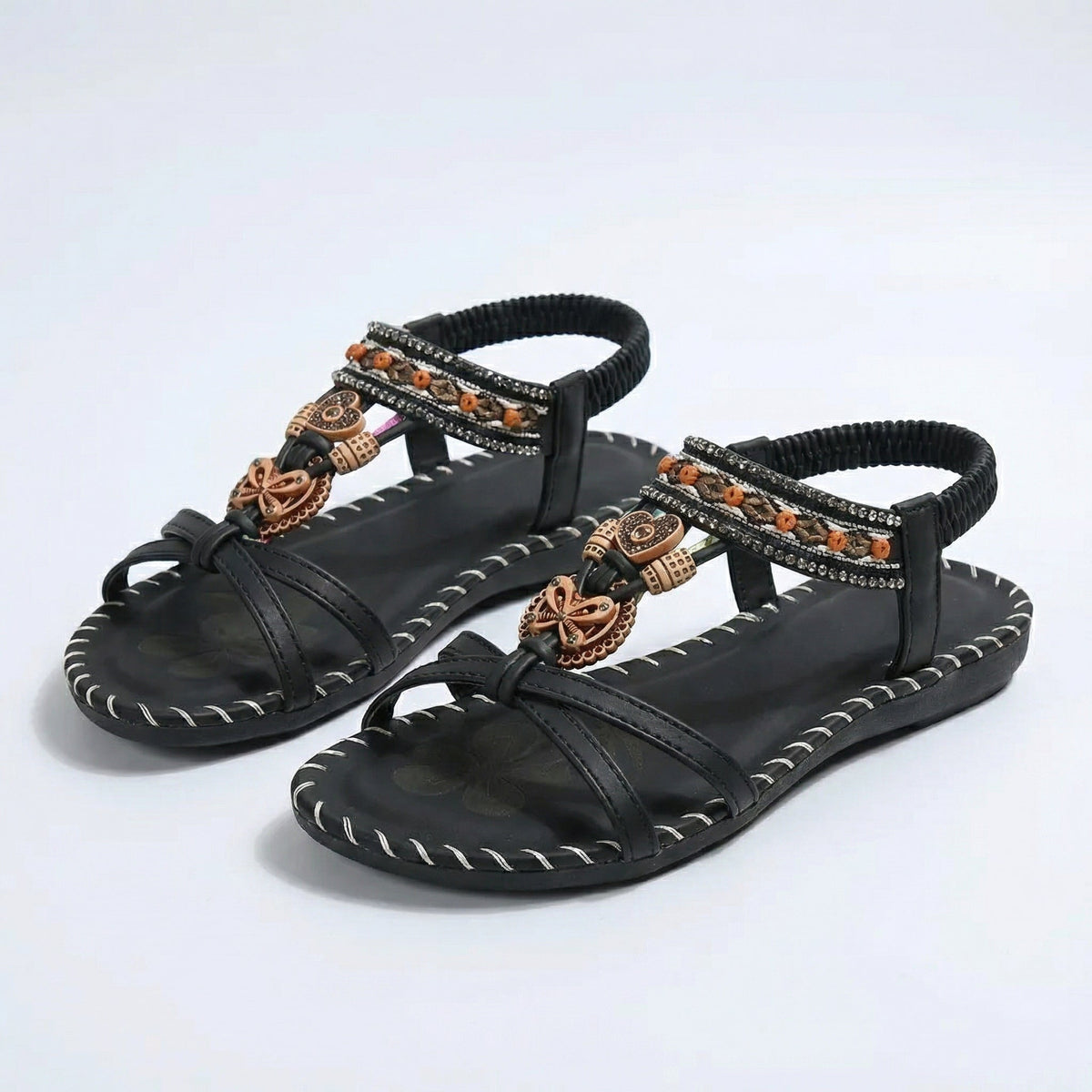 Women's Embellished Toe-Loop Ibiza Sandals