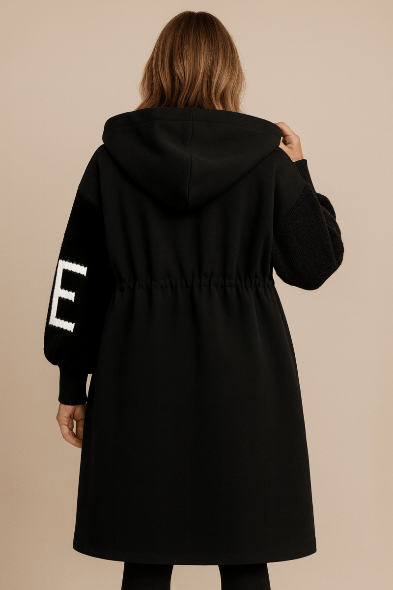 Women's Oversized Longline Hooded Wool-Look Coat