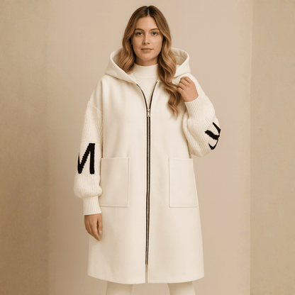 Women's Oversized Longline Hooded Wool-Look Coat
