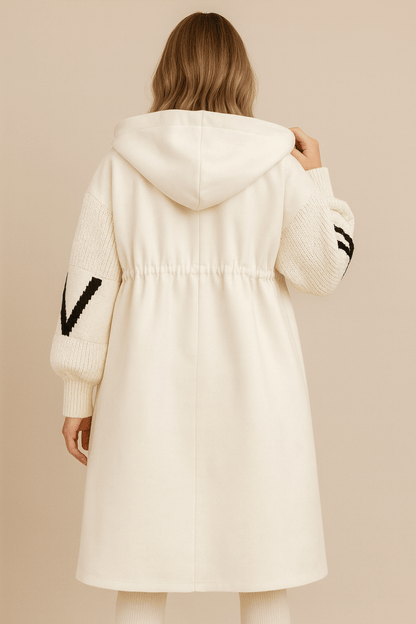 Women's Oversized Longline Hooded Wool-Look Coat