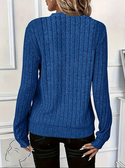 Women's Relaxed Ribbed Half-Zip Top