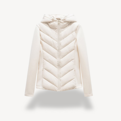 Women's Chevron Quilted Hooded Jacket