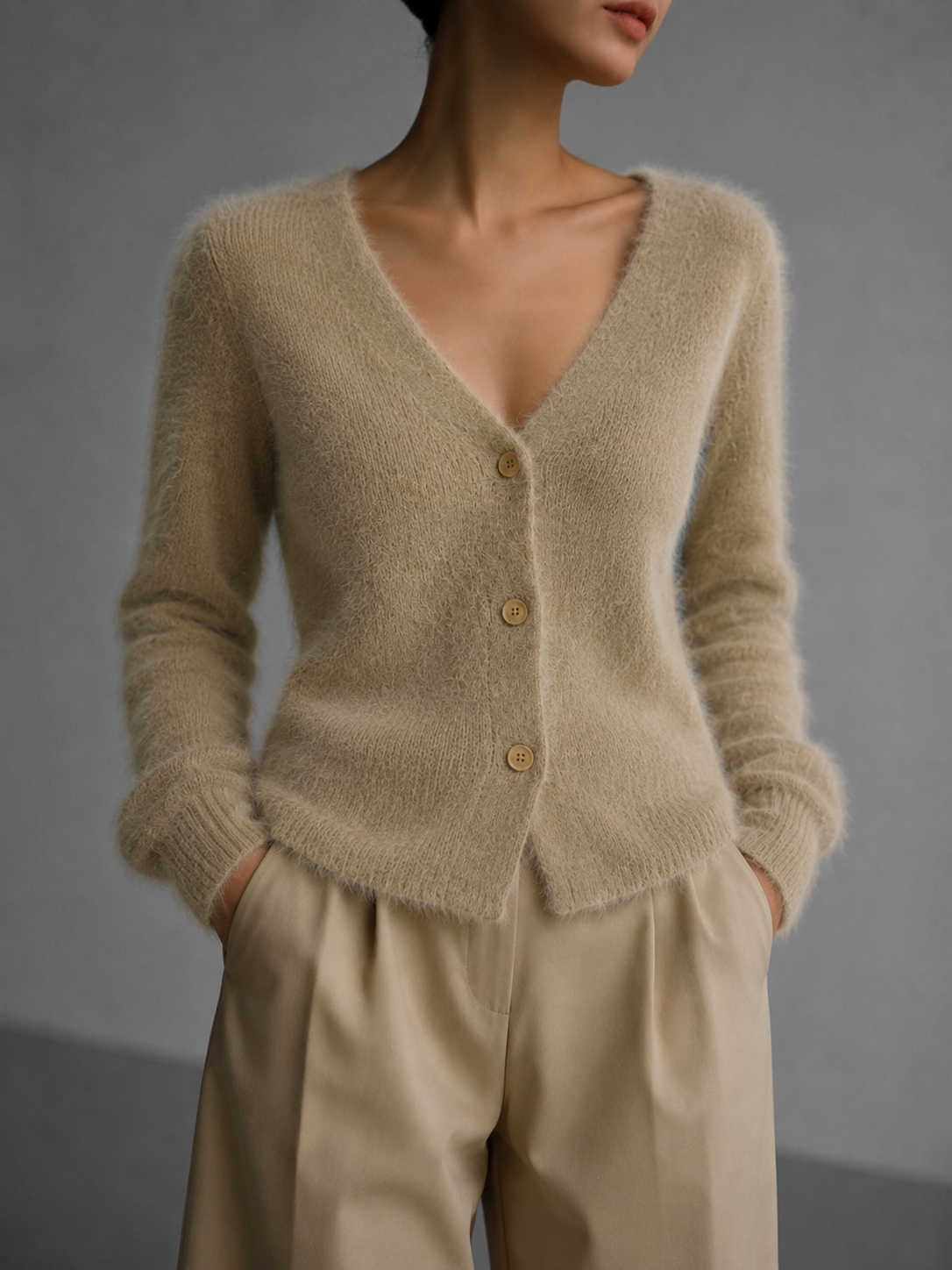 Women's Oversized Button-Up Knit Cardigan