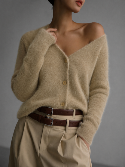 Women's Oversized Button-Up Knit Cardigan