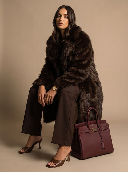 Women's Oversized Shaggy Faux Fur Winter Coat