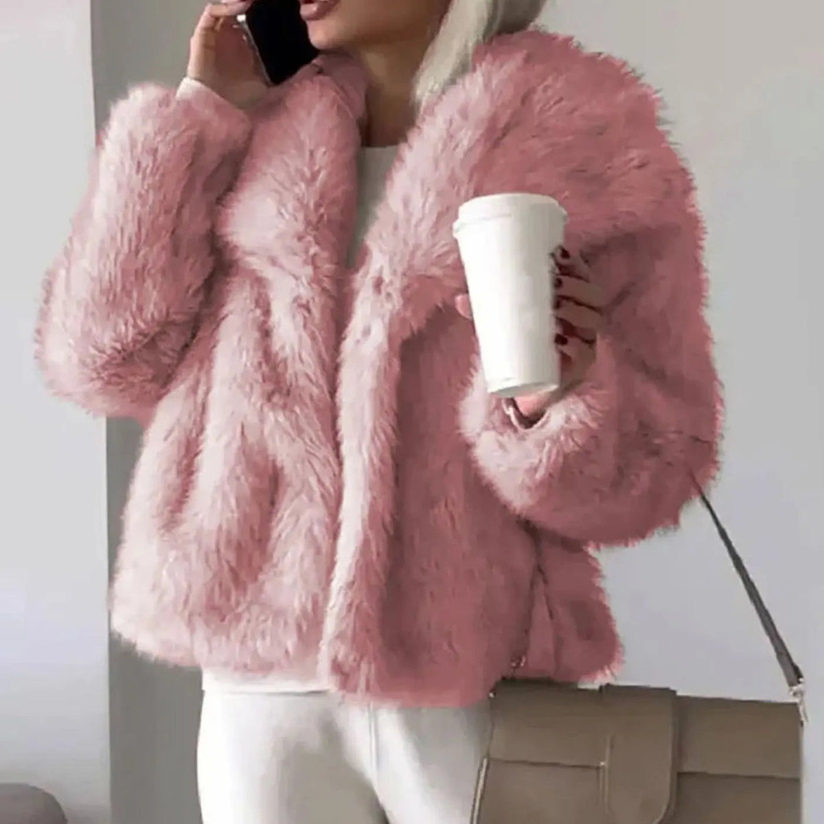 Women's Cropped Faux Fur Jacket