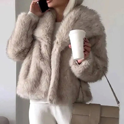 Women's Cropped Faux Fur Jacket