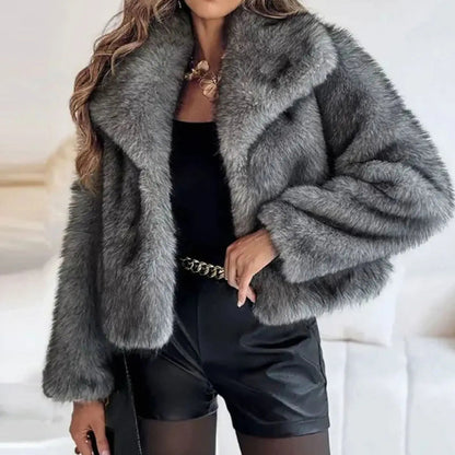 Women's Cropped Faux Fur Jacket