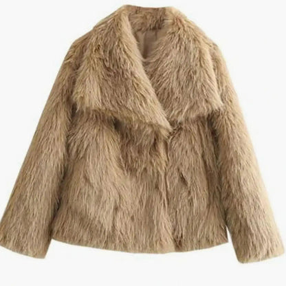 Women's Cropped Faux Fur Jacket