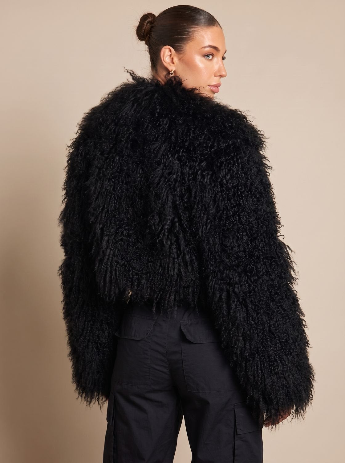Women's Cropped Teddy Faux Fur Coat