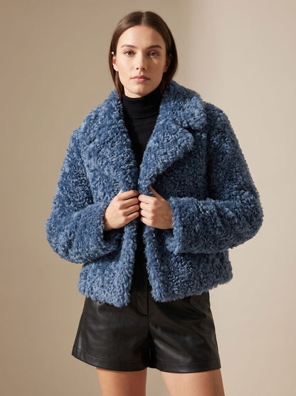 Women's Cropped Teddy Faux Fur Coat