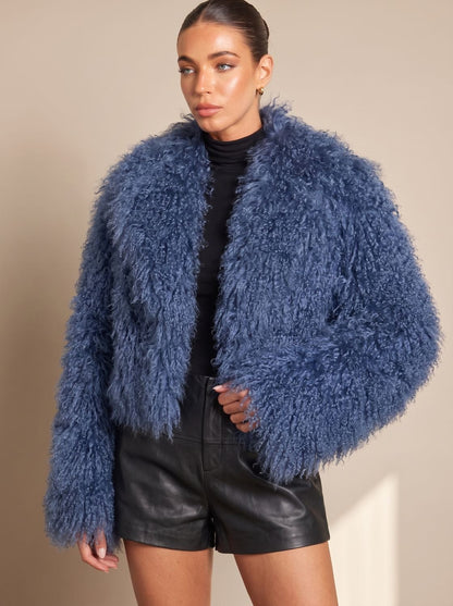 Women's Cropped Teddy Faux Fur Coat