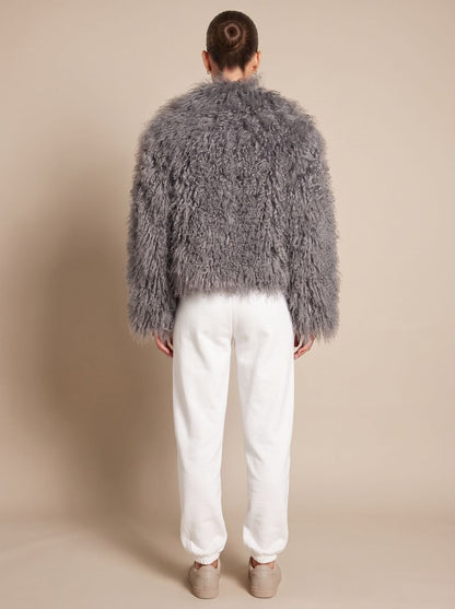 Women's Cropped Teddy Faux Fur Coat