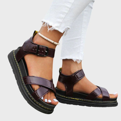 Women's Crossover Strap Buckle Platform Sandals