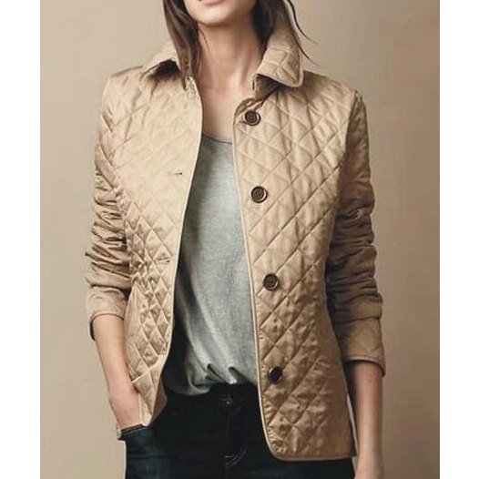 Women's Diamond Quilted Tailored Button-Front Jacket