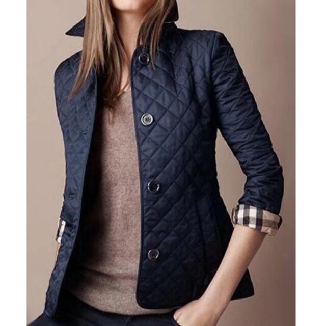 Women's Diamond Quilted Tailored Button-Front Jacket