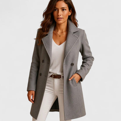 Women's Tailored Longline Coat with Notch Lapels