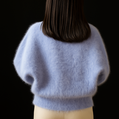 Women's Beaded Fluffy Cropped Cardigan