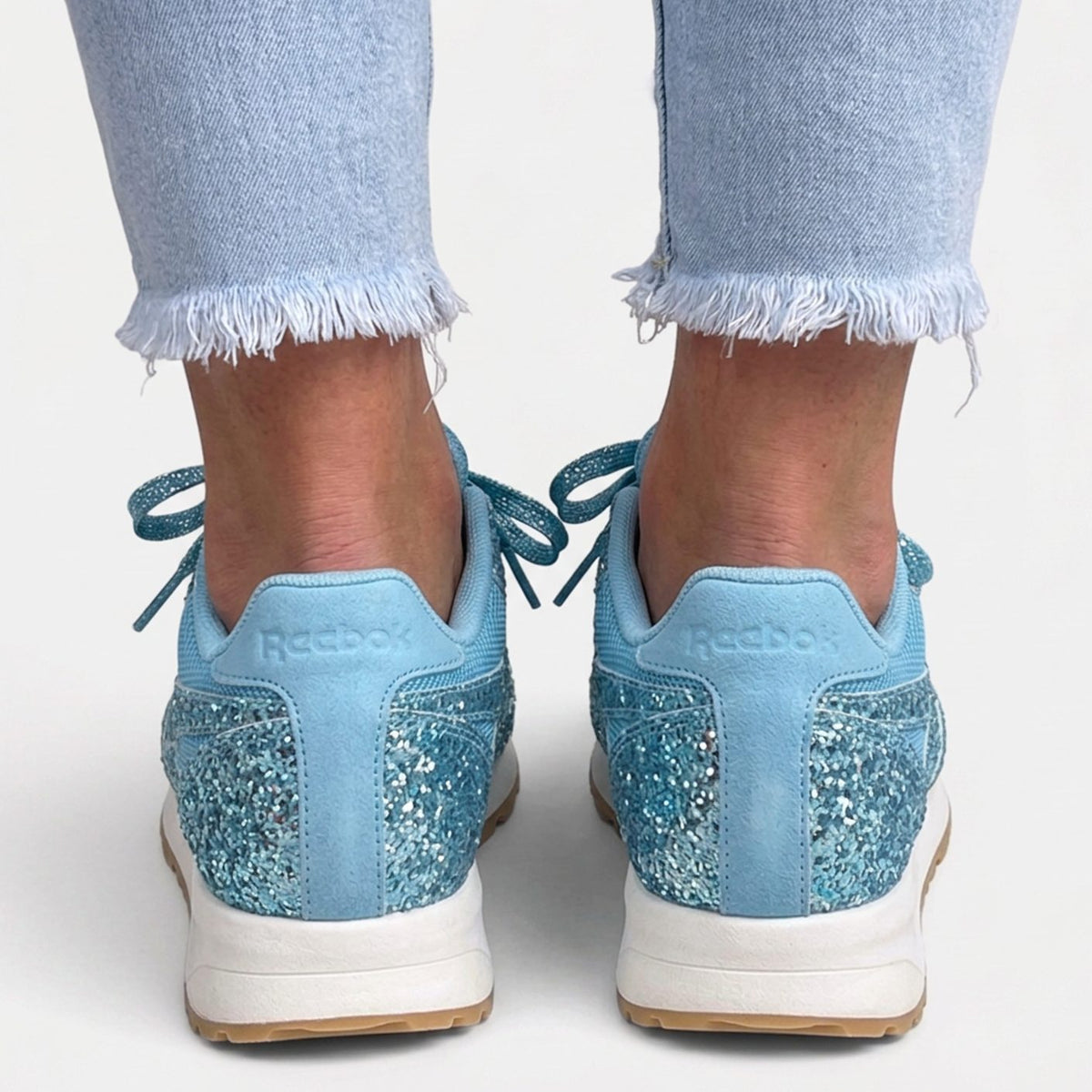 Women's Glitter Mesh Lace-Up Comfort Trainers