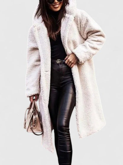 Women's Oversized Longline Teddy Fleece Coat