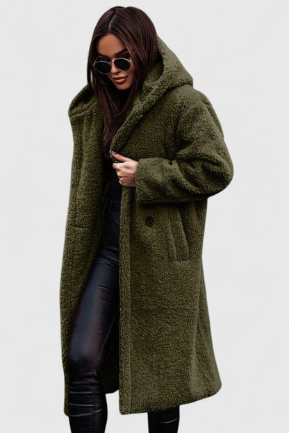 Women's Oversized Longline Teddy Fleece Coat