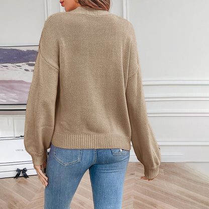 Women's 3D Floral Open-Front Knit Cardigan
