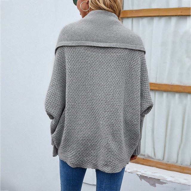 Women's Oversized Shawl Collar Knit Cardigan