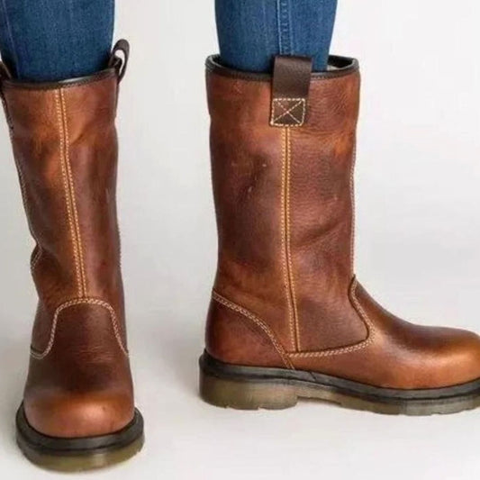 Women's Leather-Lined Fleece-Cuff Winter Boots
