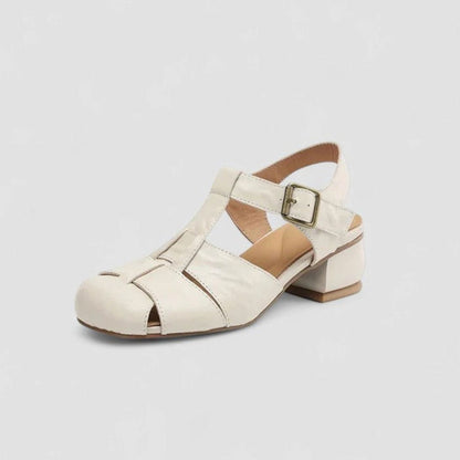 Women's Orthopaedic Woven T-Bar Block-Heel Sandals