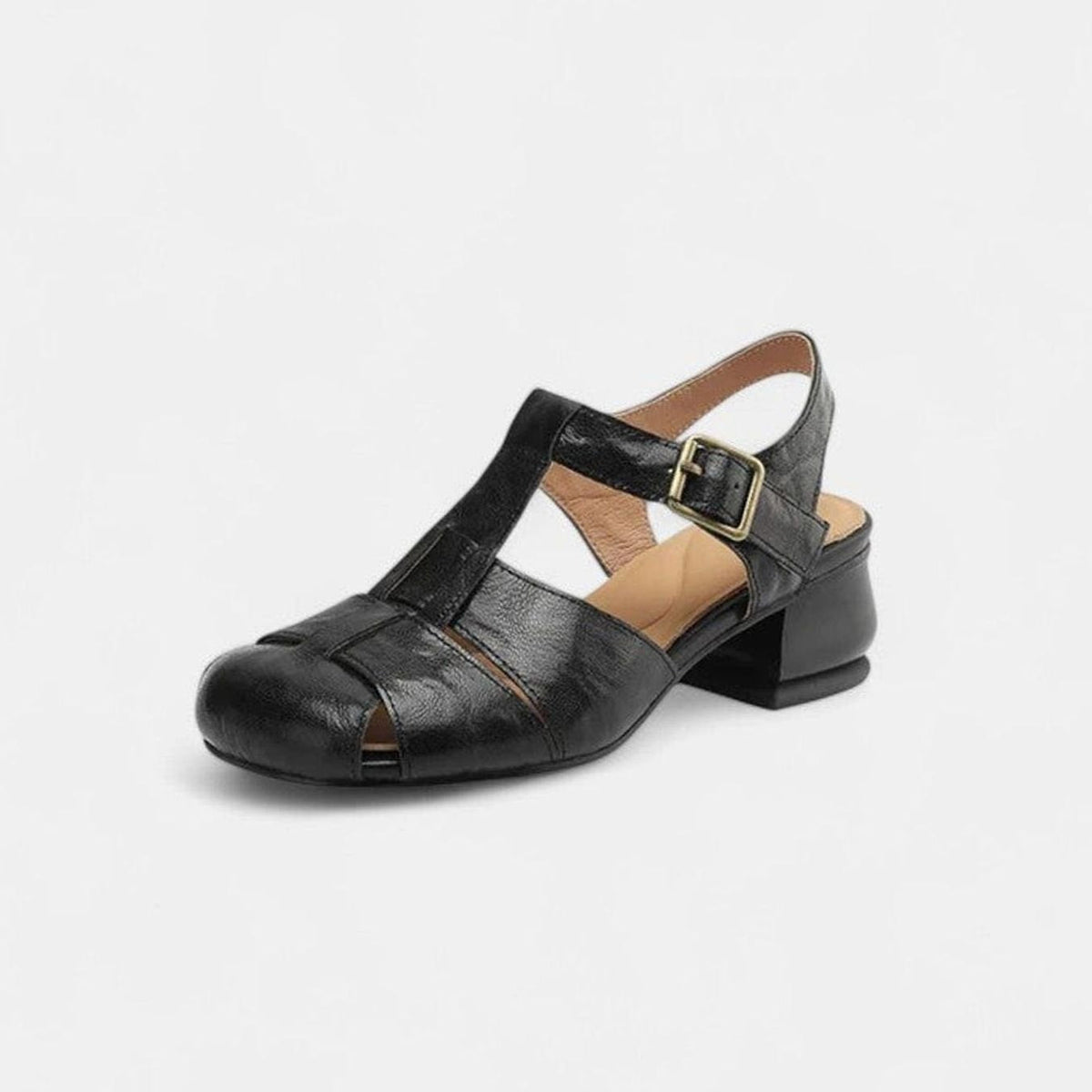 Women's Orthopaedic Woven T-Bar Block-Heel Sandals