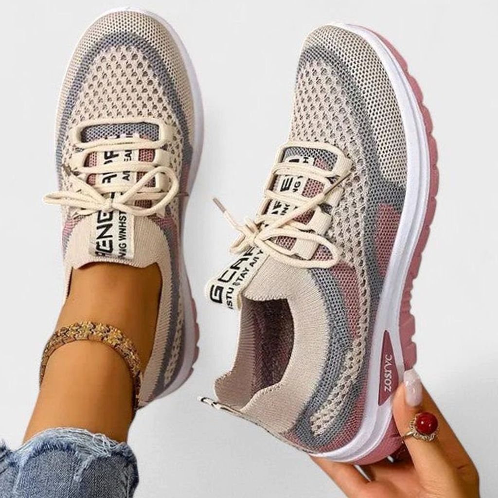 Women's Orthopaedic Breathable Mesh Lace-Up Trainers