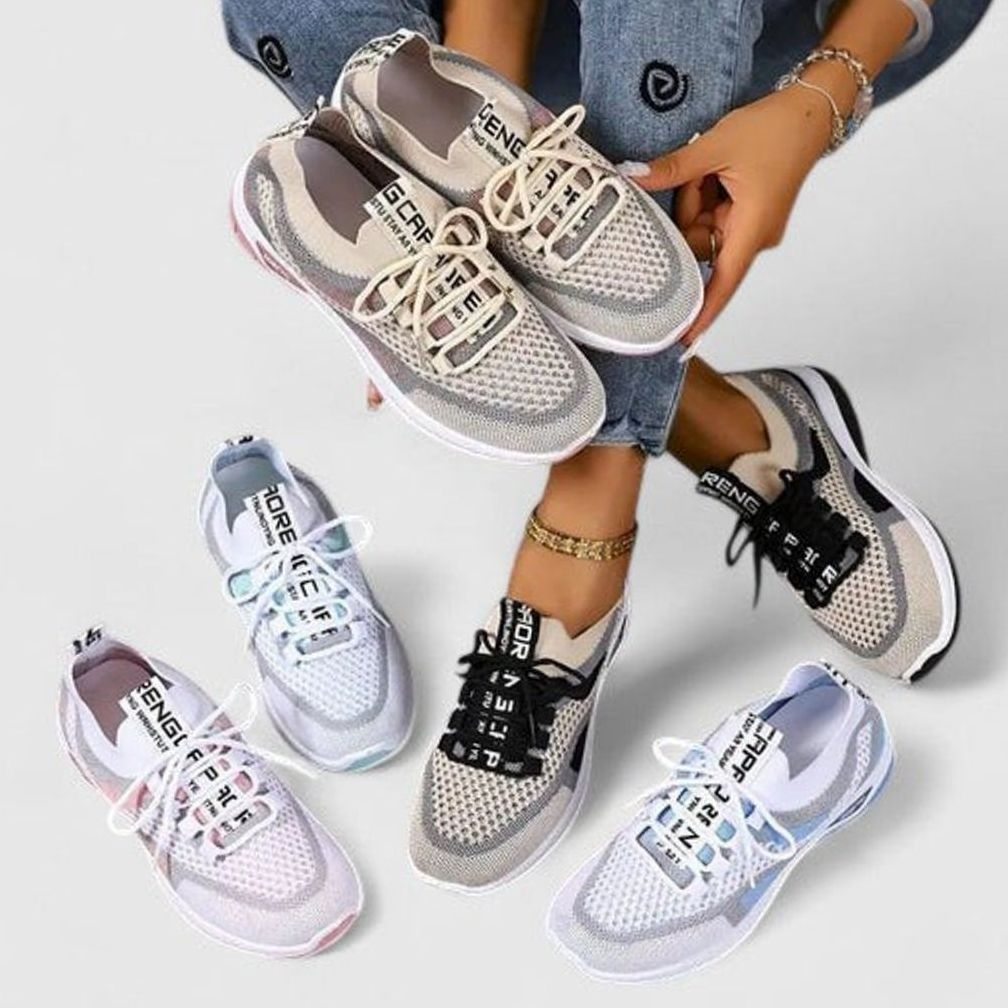 Women's Orthopaedic Breathable Mesh Lace-Up Trainers