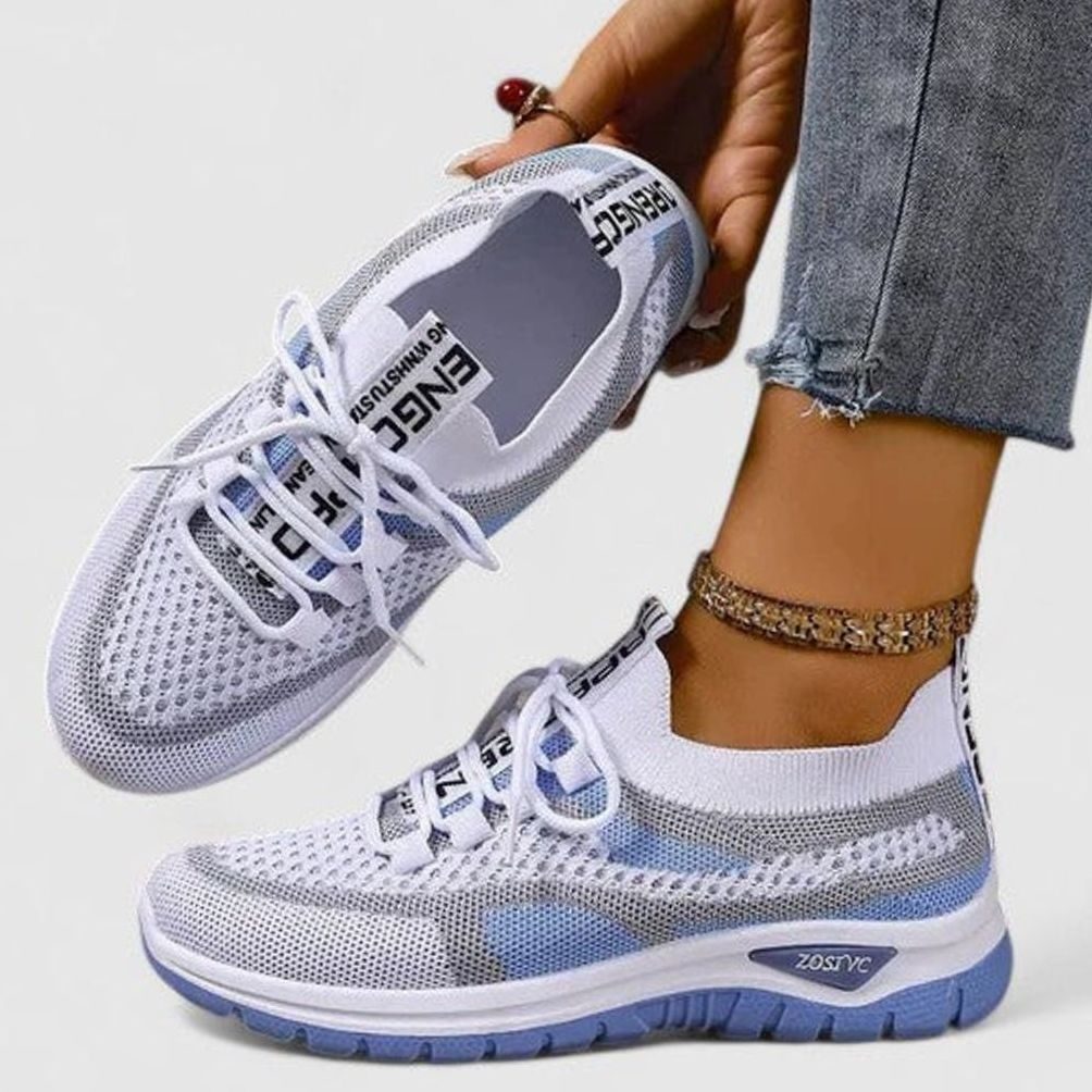Women's Orthopaedic Breathable Mesh Lace-Up Trainers