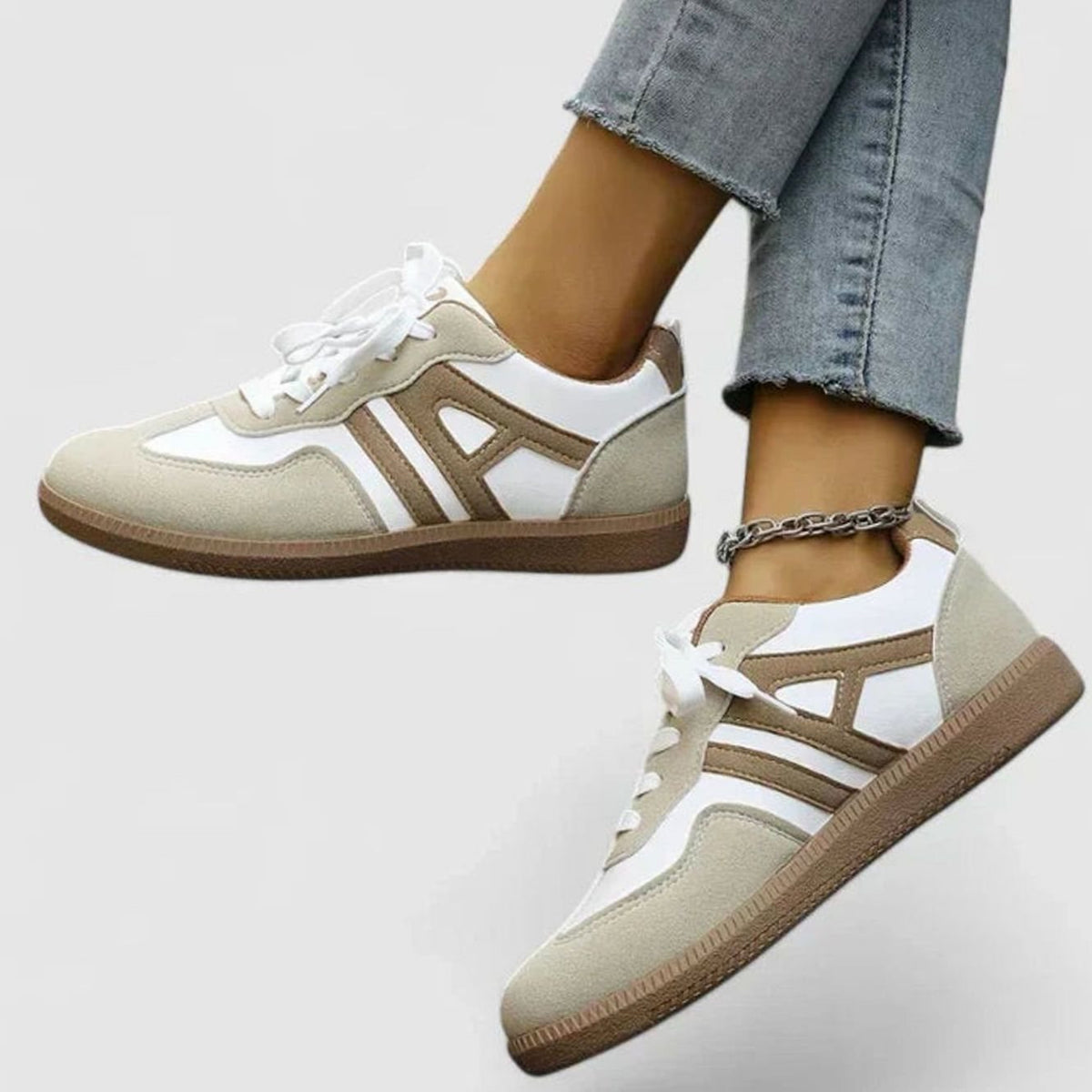 Women's Orthopaedic Retro Lace-Up Flatform Trainers