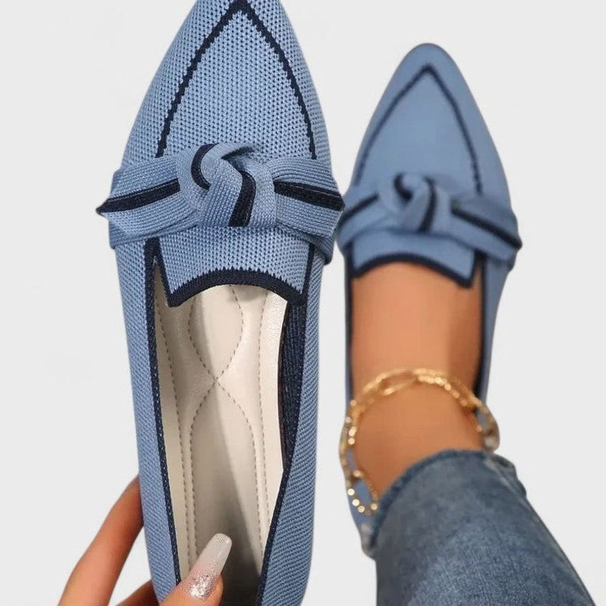 Women's Orthopaedic Pointed-Toe Knit Slip-On Loafers