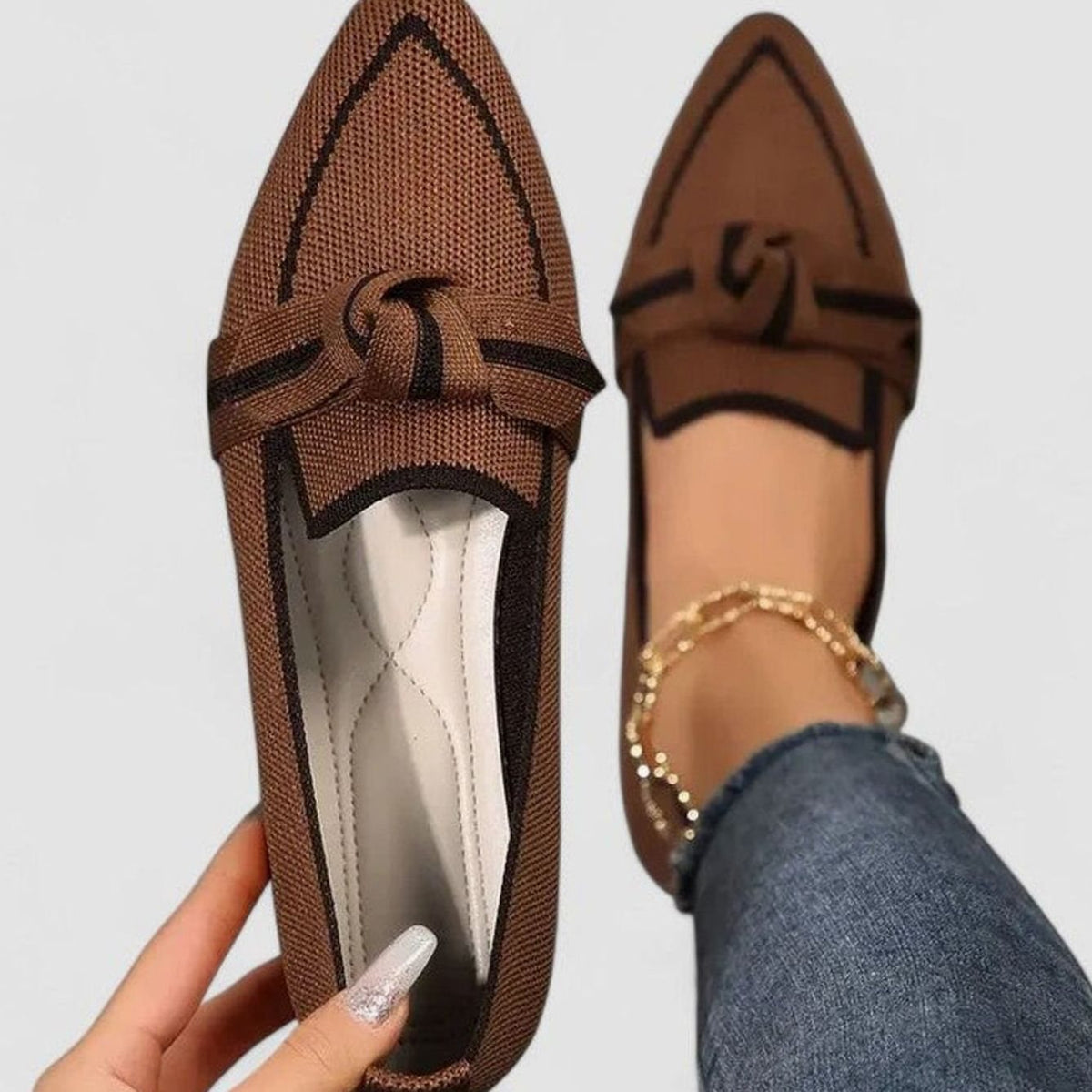 Women's Orthopaedic Pointed-Toe Knit Slip-On Loafers
